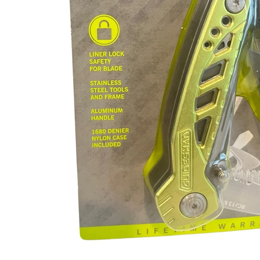 New NIP Guidesman Multi Tool Pliers with Sheath Folding Stainless Steel